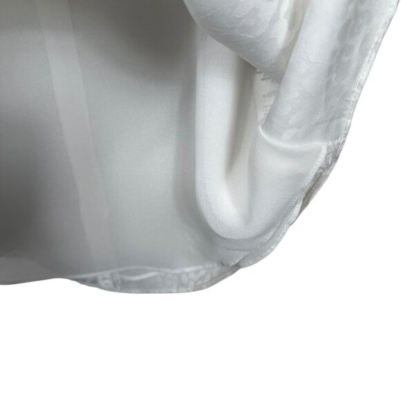 White House Black Market Top Size 2 Black White Leopard Lace Satin Mesh Classy - Picture 8 of 11